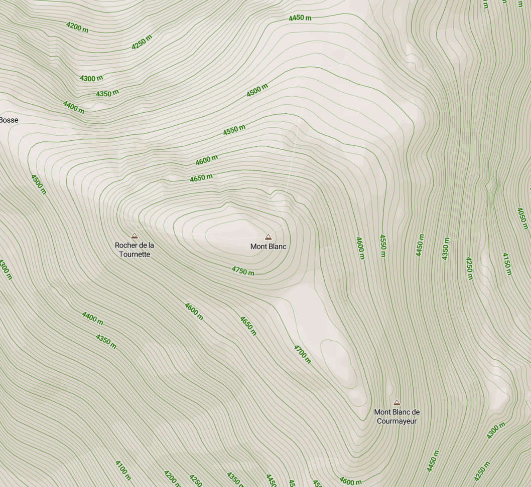 Color-contour shaded-relief map with refined Bailey lines