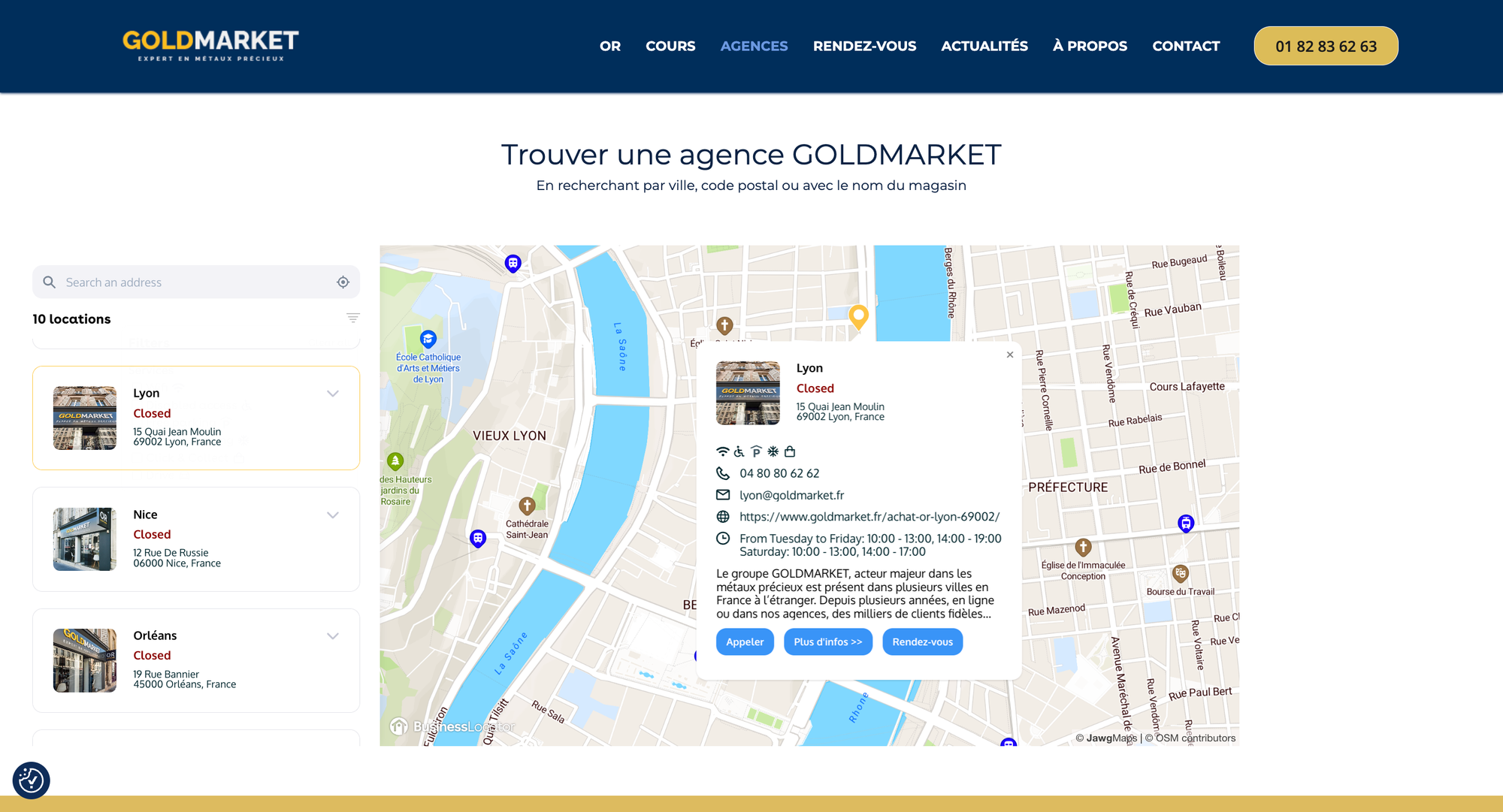 Showcase de cartes interactives  – Store Locator